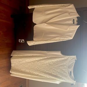 Nine West white dress w/ lace + blazer - New with tags